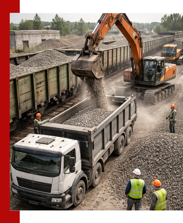 Железнодорожный щебень фракция 25–60 для поставок в Фрязине