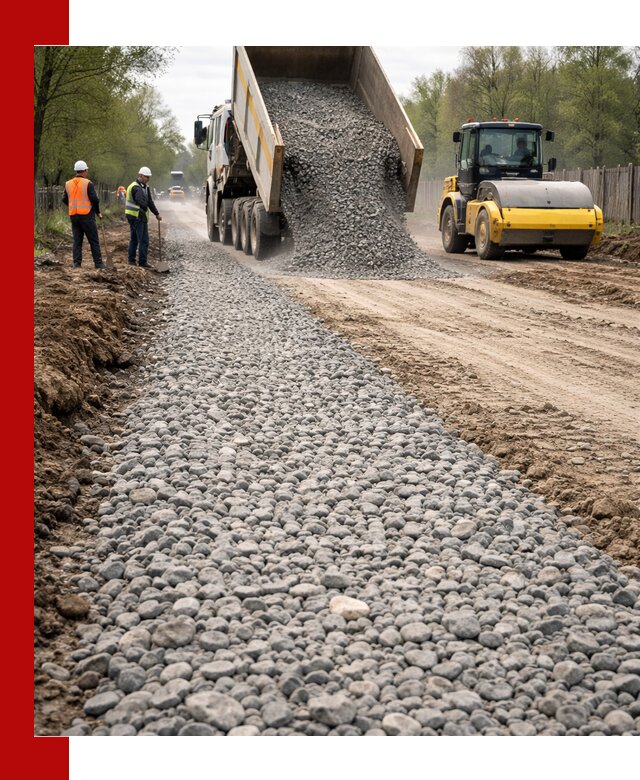 Доставка щебня для отсыпки дорог в Фрязине высокого качества