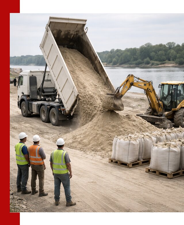 Доставка речного песка в Фрязине самосвалами и погрузкой