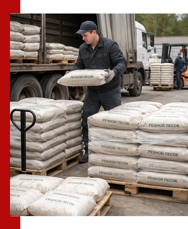 Речной песок в мешках с доставкой в Фрязине
