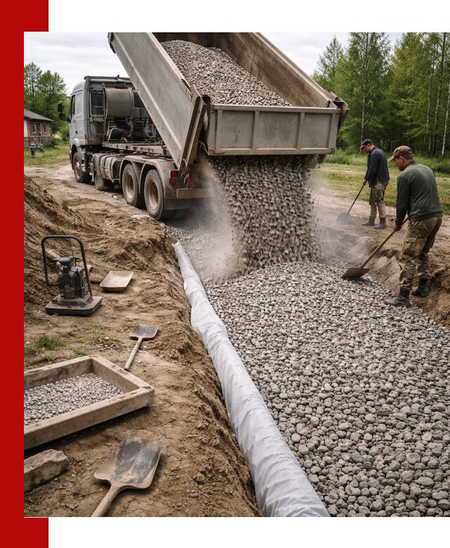 Гравий для дренажа с доставкой в Фрязине качественный и недорогой