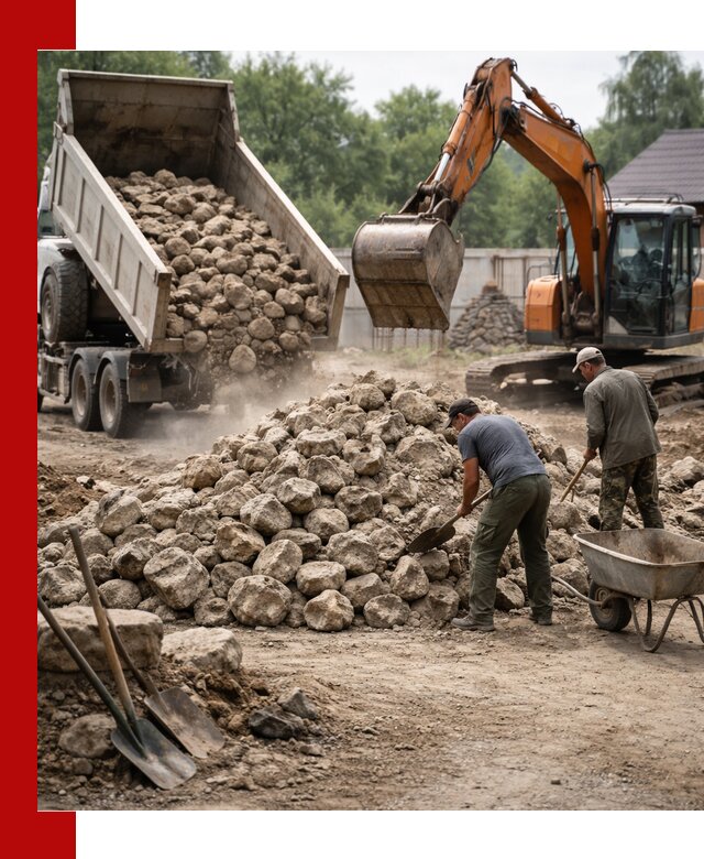 Доставка и разгрузка бутового камня в Фрязине