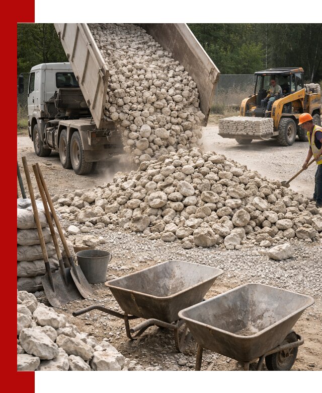 Доставка и продажа бутового известнякового камня в Фрязине