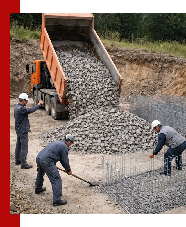 Камень для габионов с доставкой в Фрязине быстро и надёжно