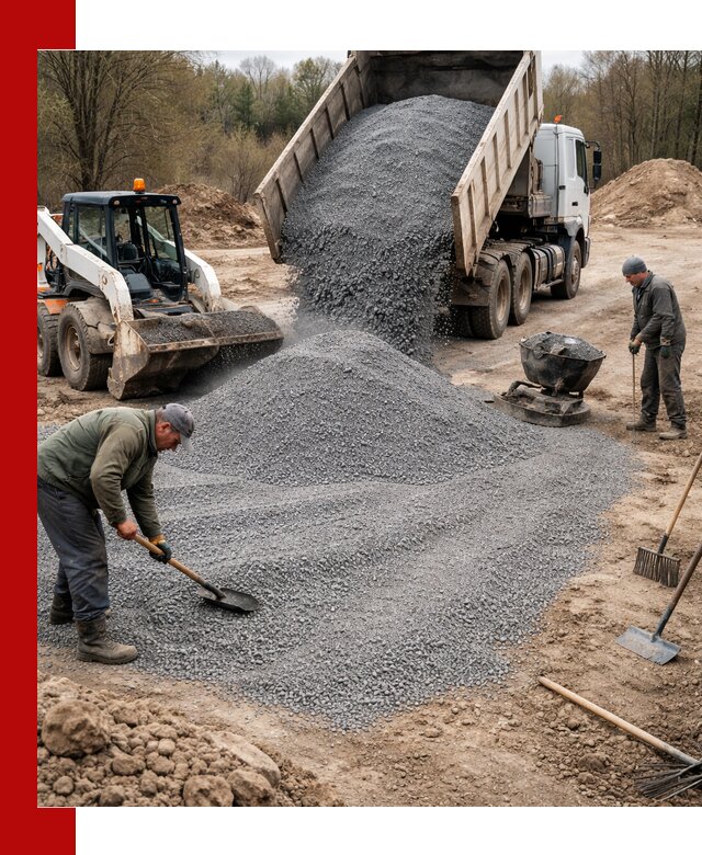 Отсев для подсыпки в Фрязине — доставка и подсыпка на участок