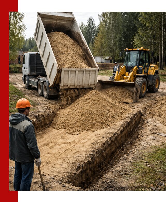 Доставка песчаного грунта в Фрязине для строительных работ