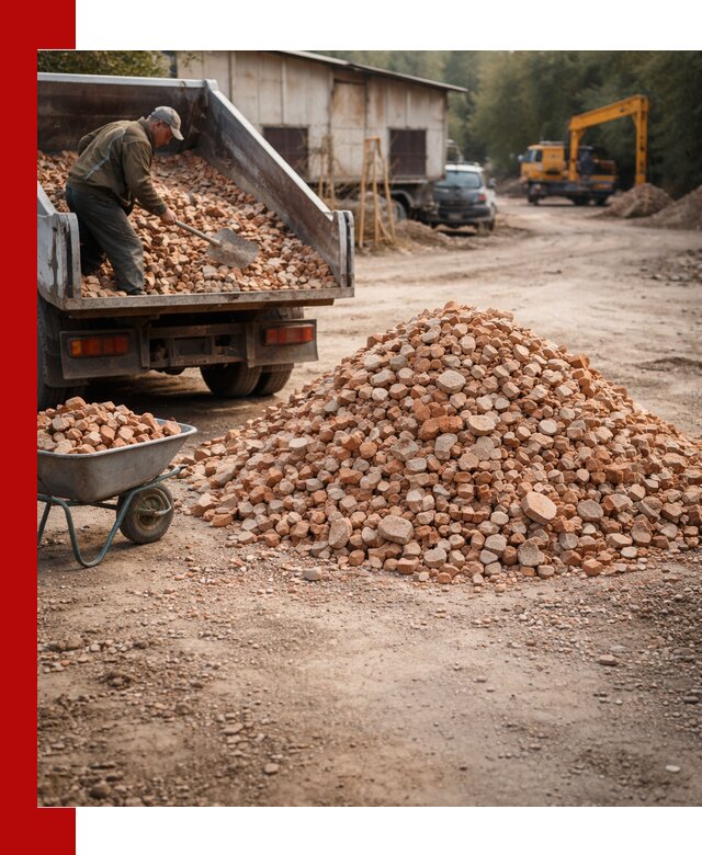 Доставка и подушка из боя кирпича с разгрузкой в Фрязине