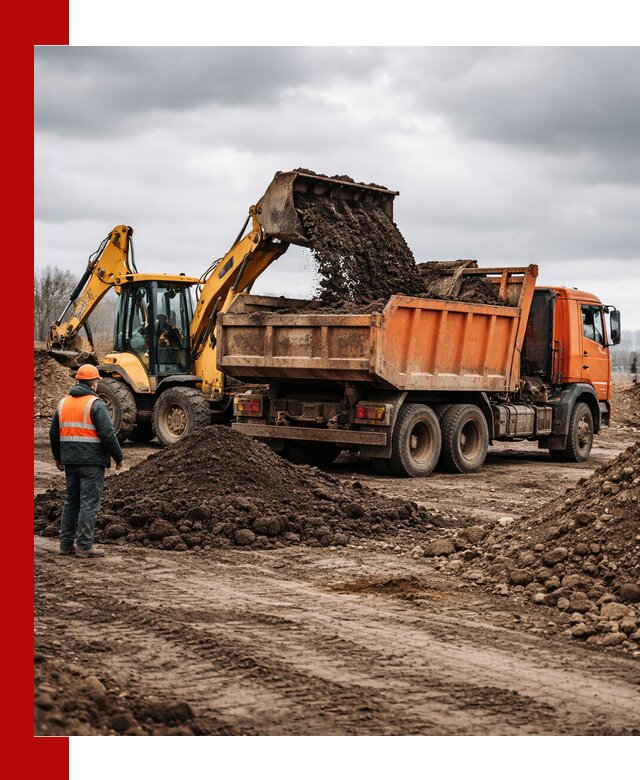 Вывоз грунта и строительного мусора в Фрязине грузовыми самосвалами