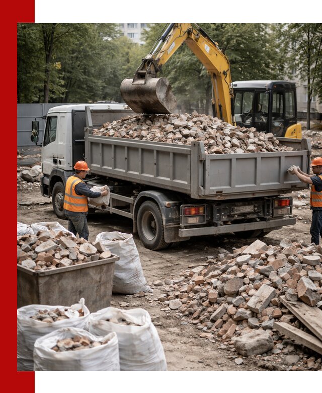 Вывоз строительного мусора в Фрязине с самосвалами и контейнерами